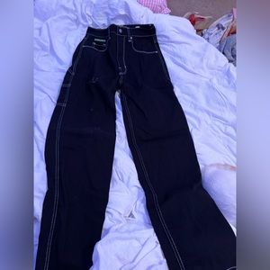 Black and white empire pants